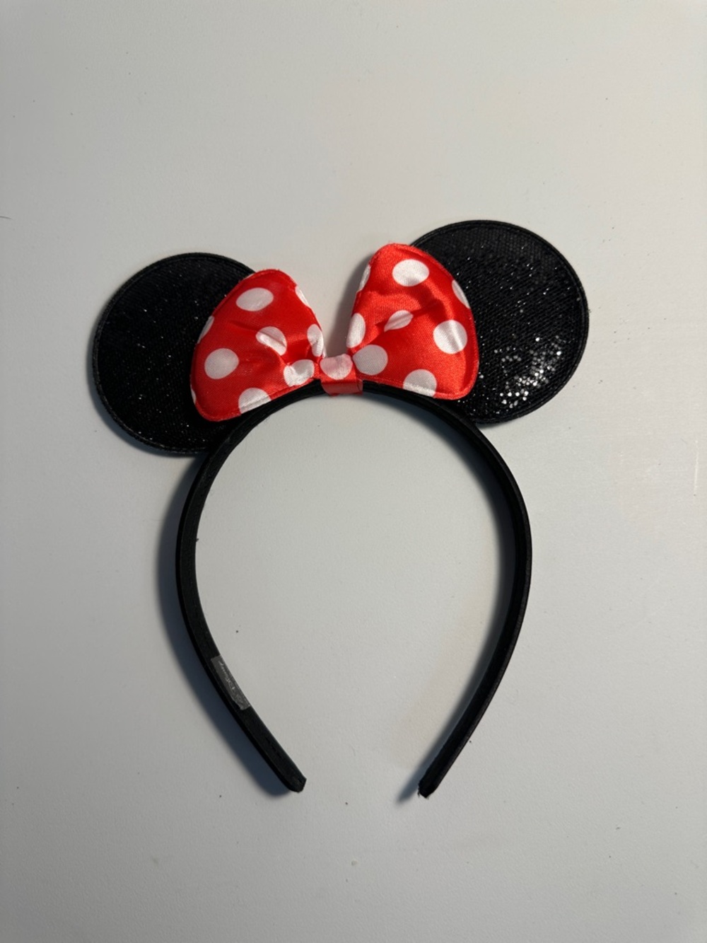 Polka Dot Minnie-Style Sequined Headband in Black & Red by Disney